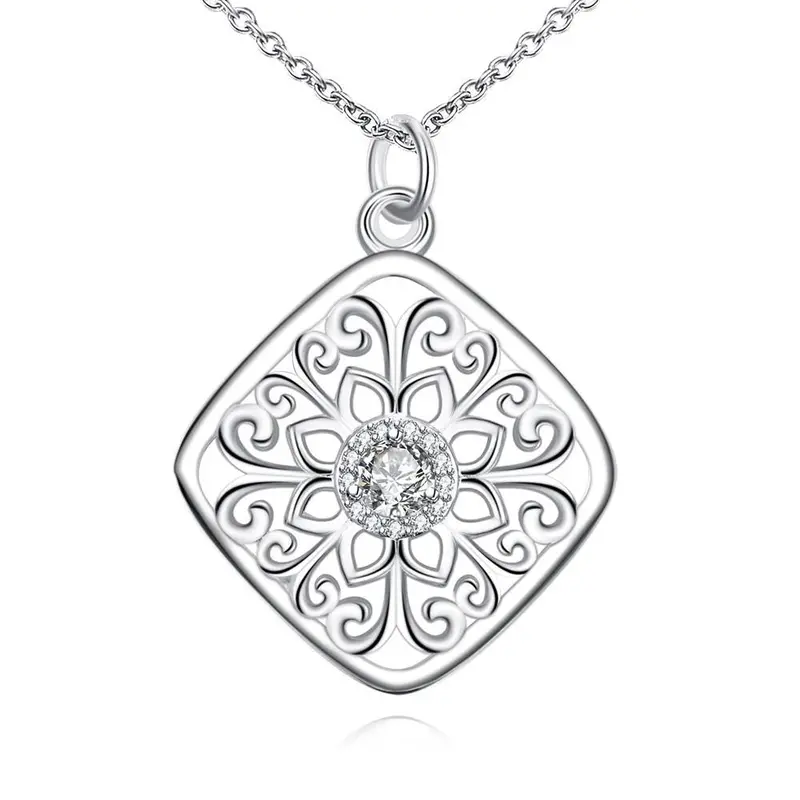 Vintage Love Silver Plated Necklace Men Centre Flowers Maxi Necklace Men Jewelry126 1