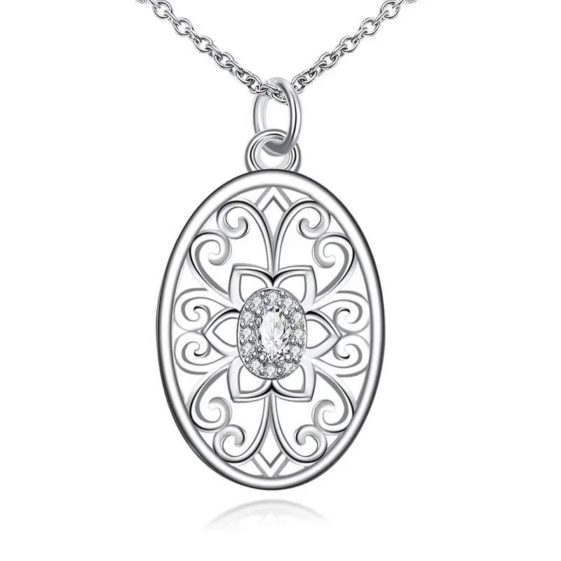 Vintage Love Silver Plated Necklace Men Centre Flowers Maxi Necklace Men Jewelry126 2