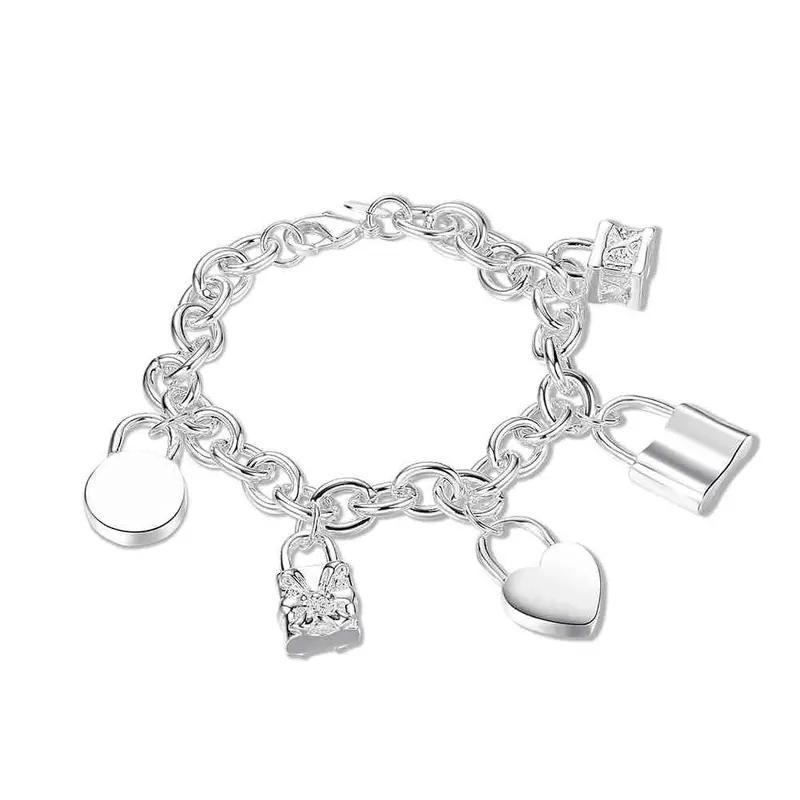 Vintage Love Silver Pulseras Five Lock One Direction Bijoux Women158 1