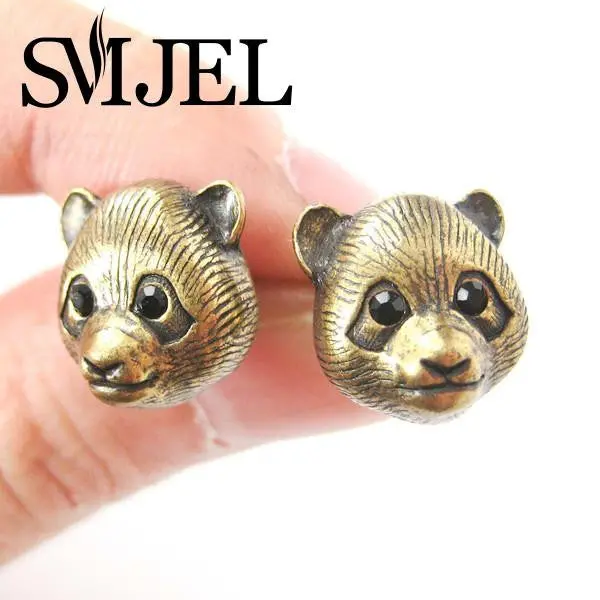 Vintage Panada Teddy Bear Istic Animal Stud Earrings S107 1