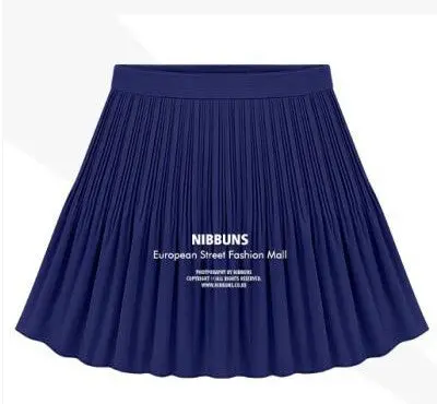 Vintage Pleated Chiffon Skirt High Waist Saias Femininas Short Skirt All Matched Skirt Plus Size 4