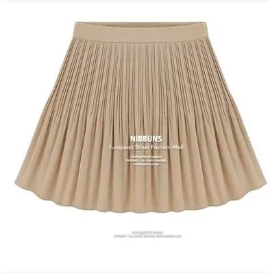 Vintage Pleated Chiffon Skirt High Waist Saias Femininas Short Skirt All Matched Skirt Plus Size 5