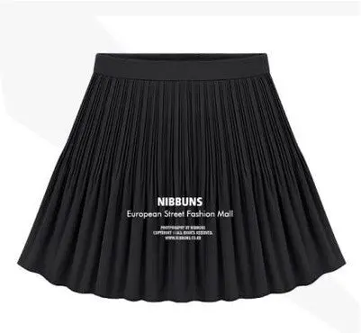 Vintage Pleated Chiffon Skirt High Waist Saias Femininas Short Skirt All Matched Skirt Plus Size 6
