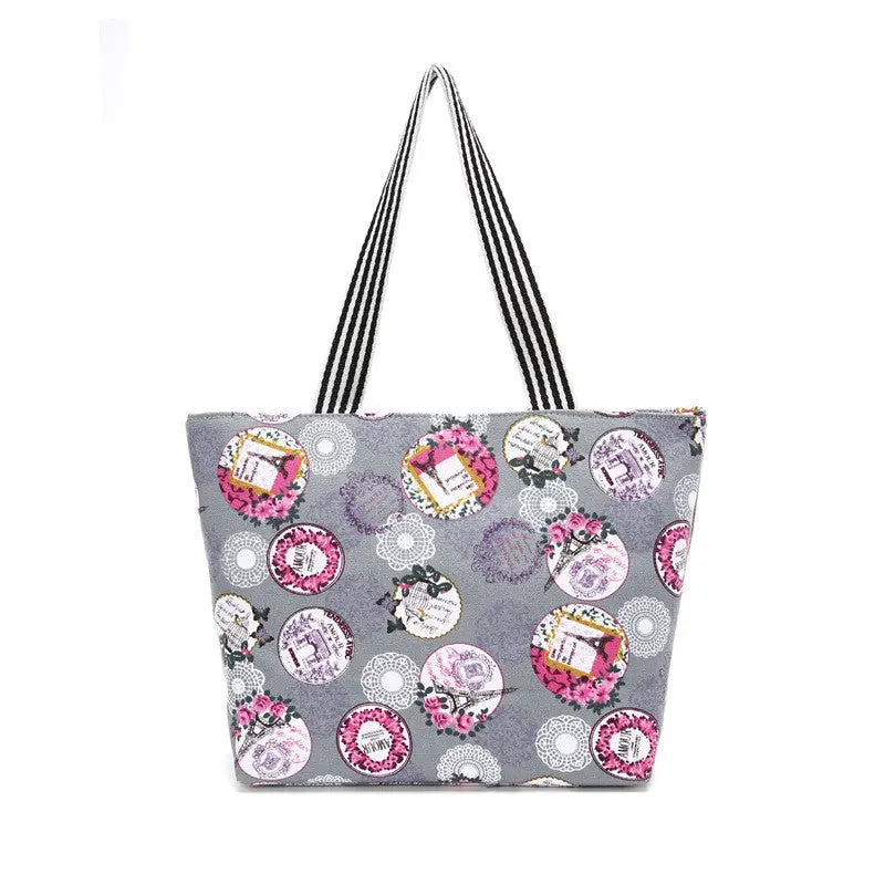 Vintage Printing Women Cotton Canvas Hbag Tote Trendy Shoulder Bags Messenger Bag Cross Body Bag Bolsas 1