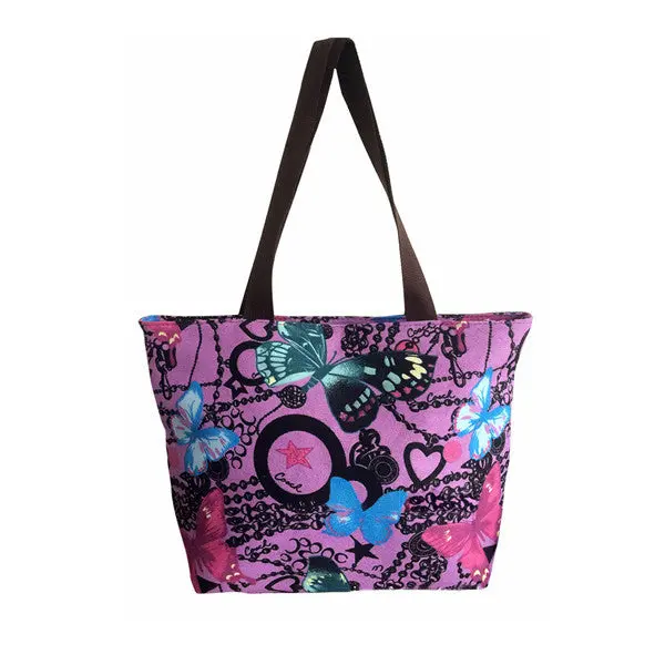 Vintage Printing Women Cotton Canvas Hbag Tote Trendy Shoulder Bags Messenger Bag Cross Body Bag Bolsas 2