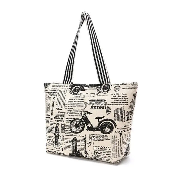 Vintage Printing Women Cotton Canvas Hbag Tote Trendy Shoulder Bags Messenger Bag Cross Body Bag Bolsas 5