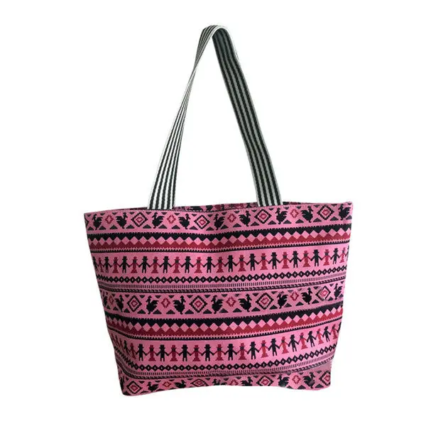 Vintage Printing Women Cotton Canvas Hbag Tote Trendy Shoulder Bags Messenger Bag Cross Body Bag Bolsas 7