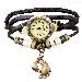 Vintage Quartz Watches Luxury Women Bracelet Watch Weave Around Pu Leather Footed Relogio Feminino 1