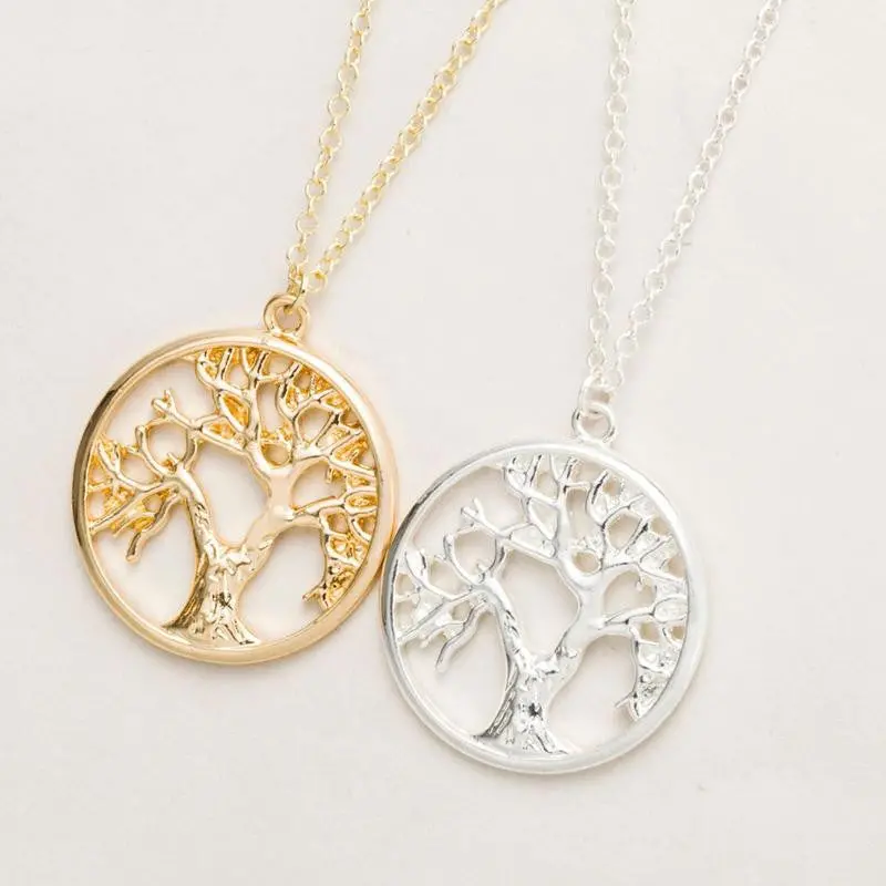 Vintage Tree Of Life Necklace Plant Pendant Gift Family 10Pcs-N121 1