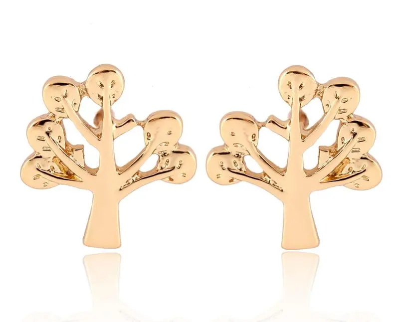 Vintage Tree Stud Earring Leaf Earrings Classic Gold Plated Earrings Party Gift 30Pcs-S106 1