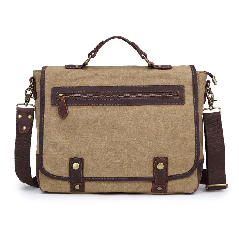 Vintage Unisex Men Women Canvas Crossbody Bag Large Capacity Zipper Multi-Pockets Casual Shoulder Bags Handbags Bolsa 1