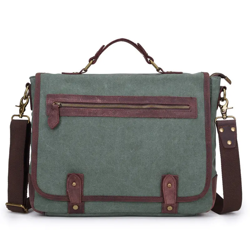 Vintage Unisex Men Women Canvas Crossbody Bag Large Capacity Zipper Multi-Pockets Casual Shoulder Bags Handbags Bolsa 3