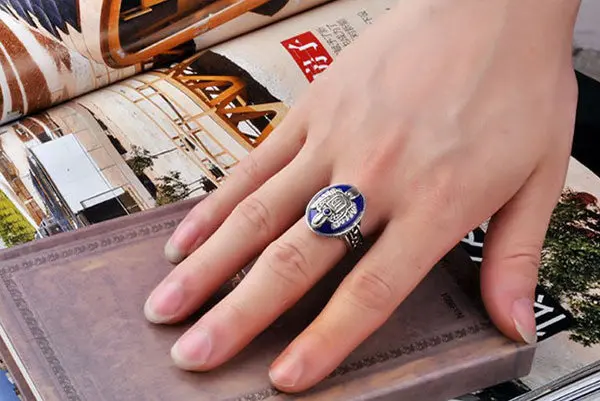 Vintage Vampire Diaries Salvatore Damon Stefan Finger Family Crest Ring & & Dropshipping 1