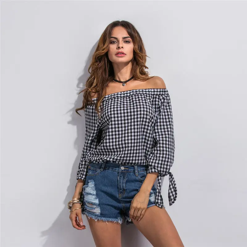 Vintage Wome Women Off Shoulder Black Dress Sexy Plaid Short Mini Dress Plus Size Women Clothing Feida 3