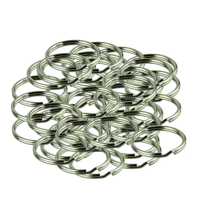 Voberry 50Pcs Keyring Kay Chain 25Mm Round Split Key Rings Keychain With Nickel Key Holder Feida 1
