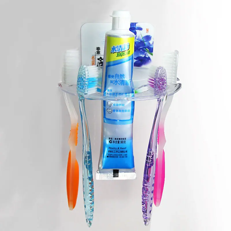 Vogue Home Bathroom Convenient Toothbrush Holder Acrylic Strong Sucker Tool Transparent 78192 1