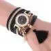 Vogue Watchs Wrap Around For Women Weave Leather Bracelet Lady Womans Wrist Watch Fast Shipping Feida 1