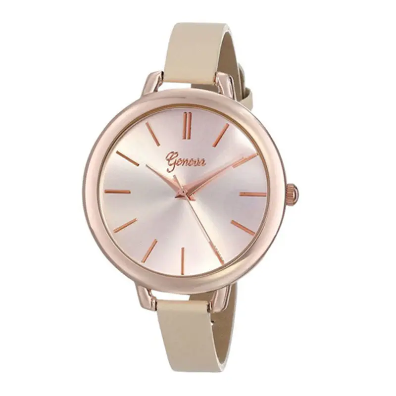 Vogue Women Watch Girl Geneva Relojes Analog Dial Elegent Thin Leather Strap Wristwatch Dress Clocks 2