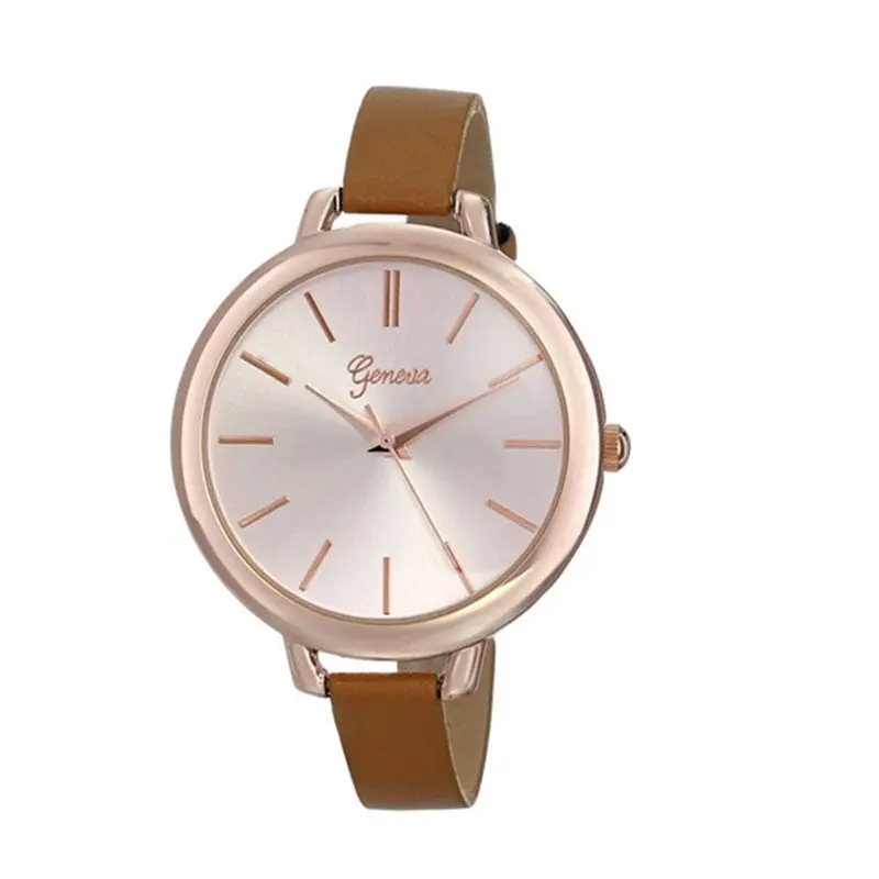 Vogue Women Watch Girl Geneva Relojes Analog Dial Elegent Thin Leather Strap Wristwatch Dress Clocks 3