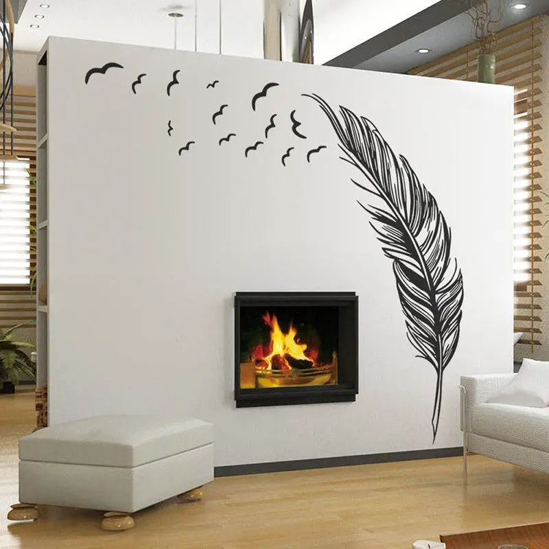 Wall Sticker Vinyl Birds Flying Feather Bedroom Home Decal Mural Art Decor Wall Stickers Best Decoration 84317 1