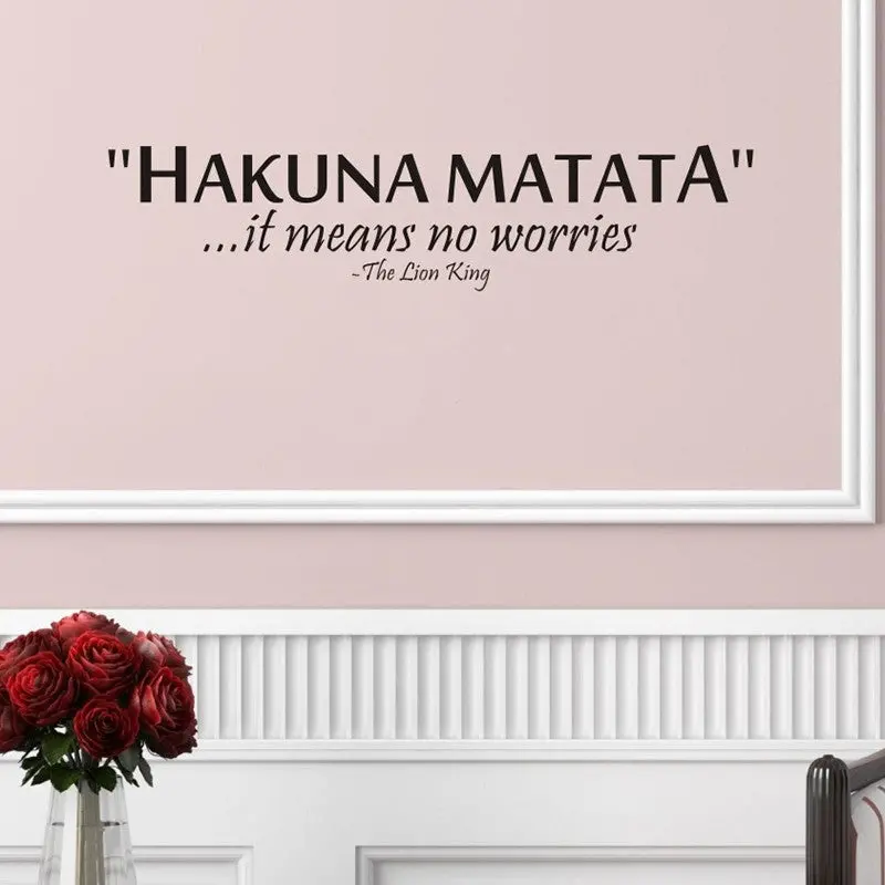 Wall Sticker Waterproof Removable Pvs Vinyl Art Decor Home Decoration Hakuna Matata The Lion King Words Stickers 85419 1