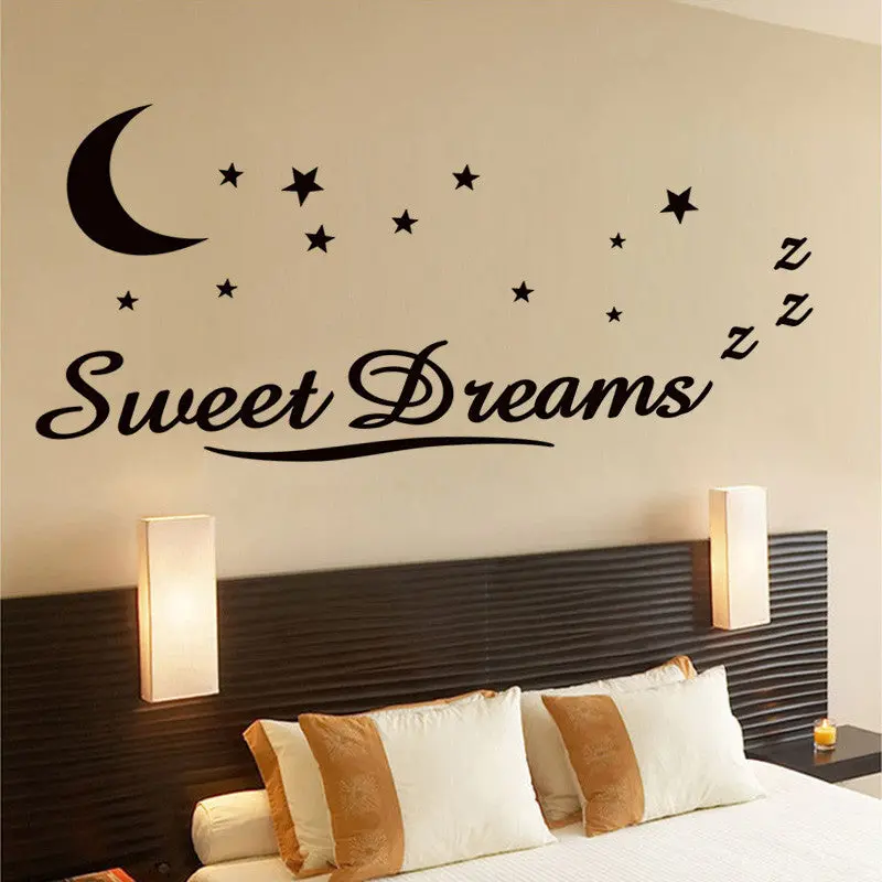 Wall Stickers Home Decor Sweet Dreams To Moon Stars Quote Art Vinyl Wall Stickers Decal Kids Home 84276 1