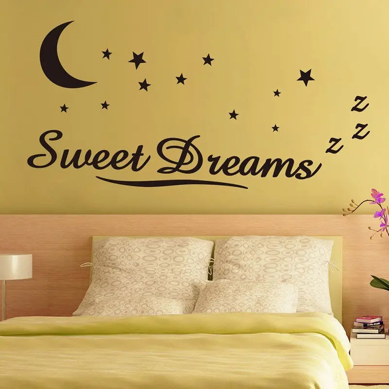 Wall Stickers Home Decor Sweet Dreams To Moon Stars Quote Art Vinyl Wall Stickers Decal Kids Home 84276 2