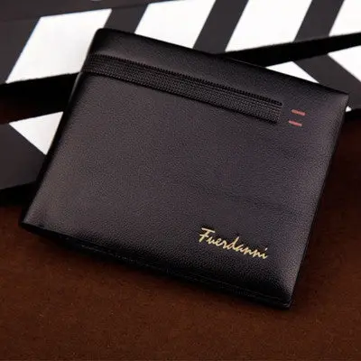 Wallet Men Pu Leather Purse Card Cash Receipt Holder Bifold Wallets Stripe Bolso Masculino 1