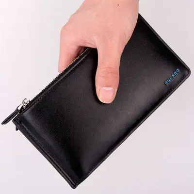 Wallet Men Pu Leather Purse Pu Leather Card Cash Receipt Holder Ultrathin Zipper Bolso Masculino 1