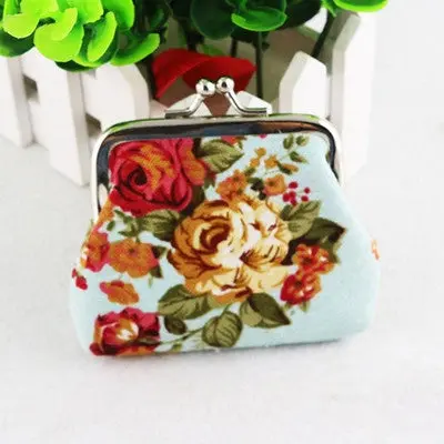 Wallet Women Lady Retro Vintage Flower Small Wallets Hasp Purse Clutch Bag Cute Lovely Student Girls Coin Pockets 2