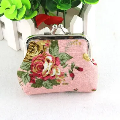 Wallet Women Lady Retro Vintage Flower Small Wallets Hasp Purse Clutch Bag Cute Lovely Student Girls Coin Pockets 3