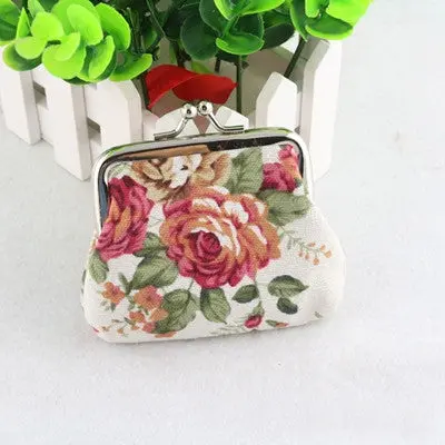 Wallet Women Lady Retro Vintage Flower Small Wallets Hasp Purse Clutch Bag Cute Lovely Student Girls Coin Pockets 4