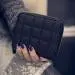 Wallet Women Pu Leather Card Holder Luxury Purses Grid Clutch Coin Purse Short Wallets Bolsa Feminina 2