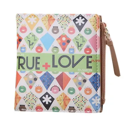 Wallet Women Vintage Cartoon Pattern Pu Leather Coin Clip Purse Short Wallets Clutch Handbag Bolsa 10