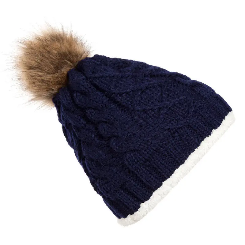 Warm Fashion Hat Hairball Cashmere Top Selling Women Woolen Knit Caps 2