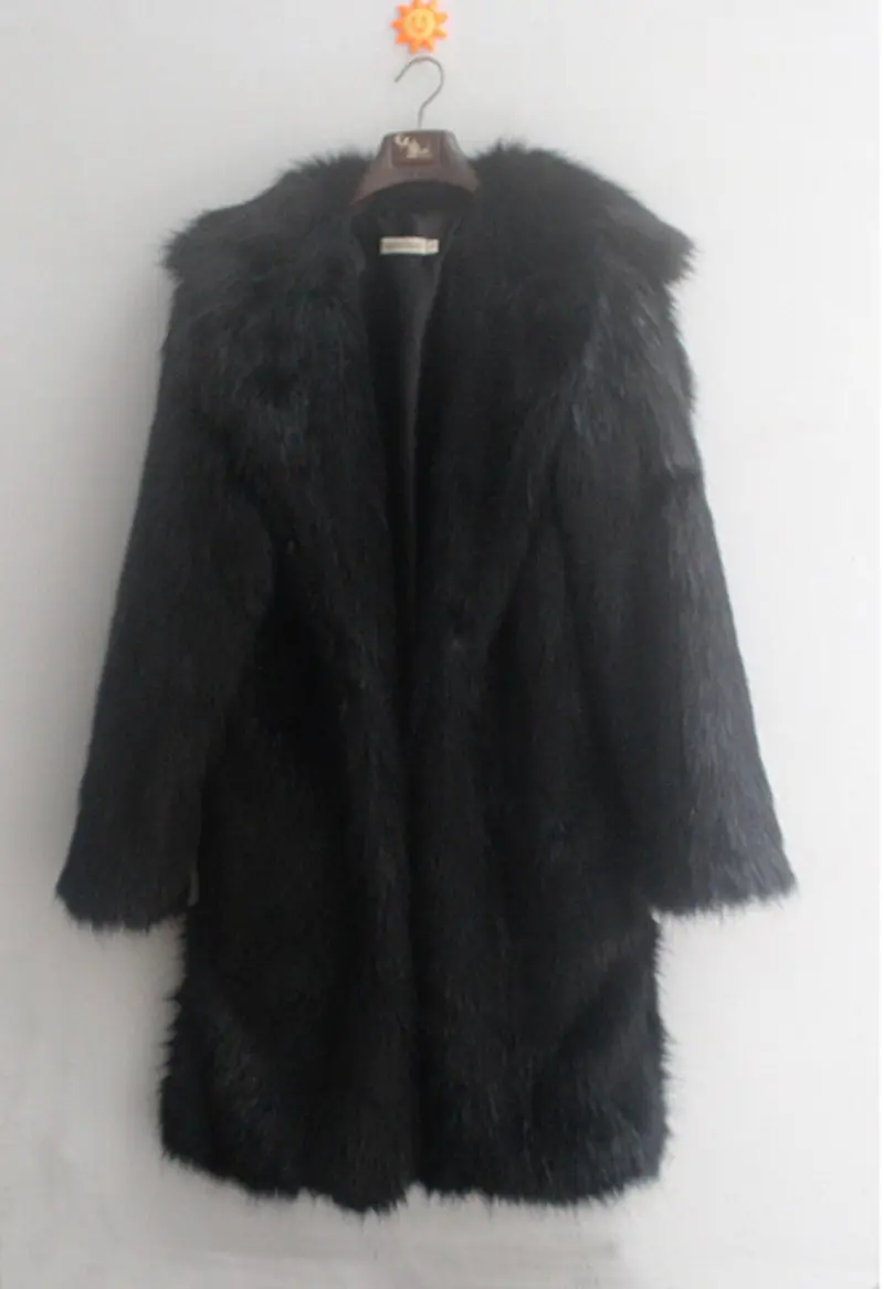 Warm Soft Shaggy Faux Fur Long Trench Men's Trendy Slim Fit Faux Fur Coats For Motorcycle Outerwear Nordic Nights Coat 1