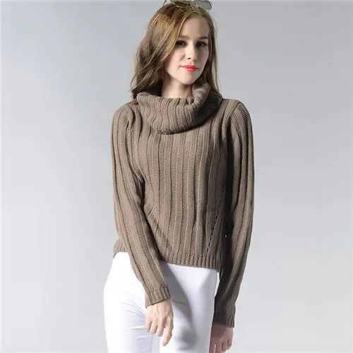 Warm Turtleneck Pullover Sweater Long Sleeve Knitwear Women's Sweater Sueter Mujer Striped Tricot Pull Femme 1