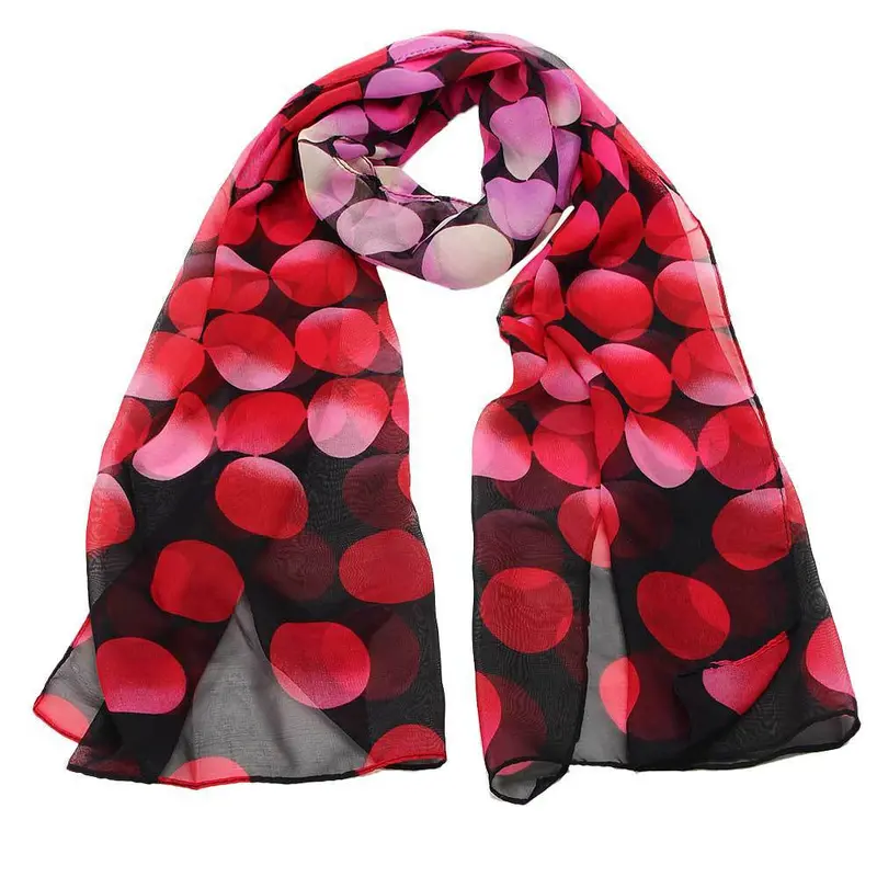 Warm Women Lady Shawl Chiffon Dot Rectangle Scarf Scarves Sun Protection Gauze Kerchief 3