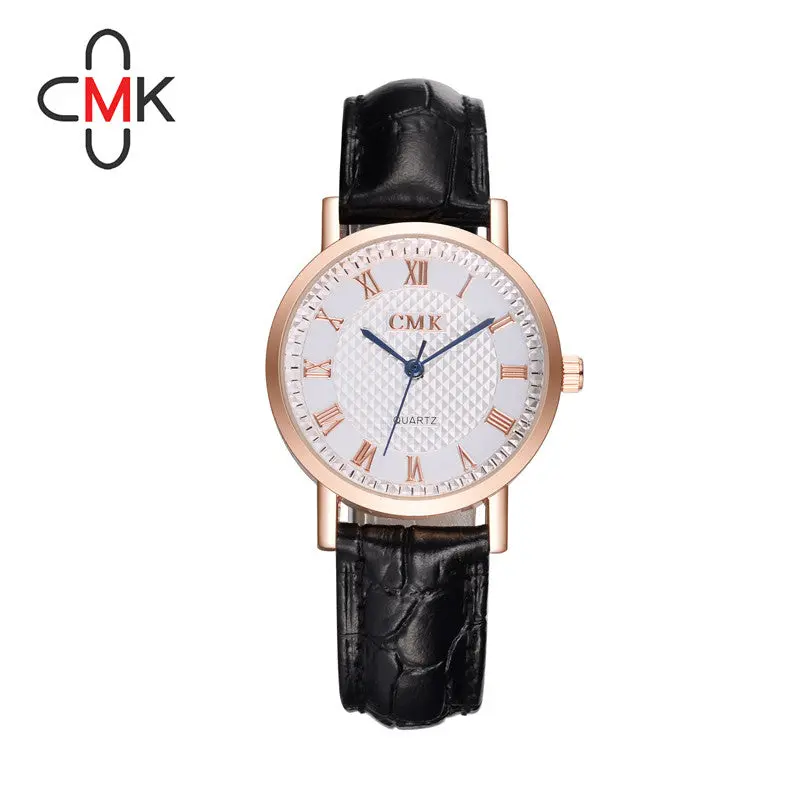 Watch Clock Leather Wristwatch Life Waterproof Analog Sport Quartz Wrist Watch White Feida 1