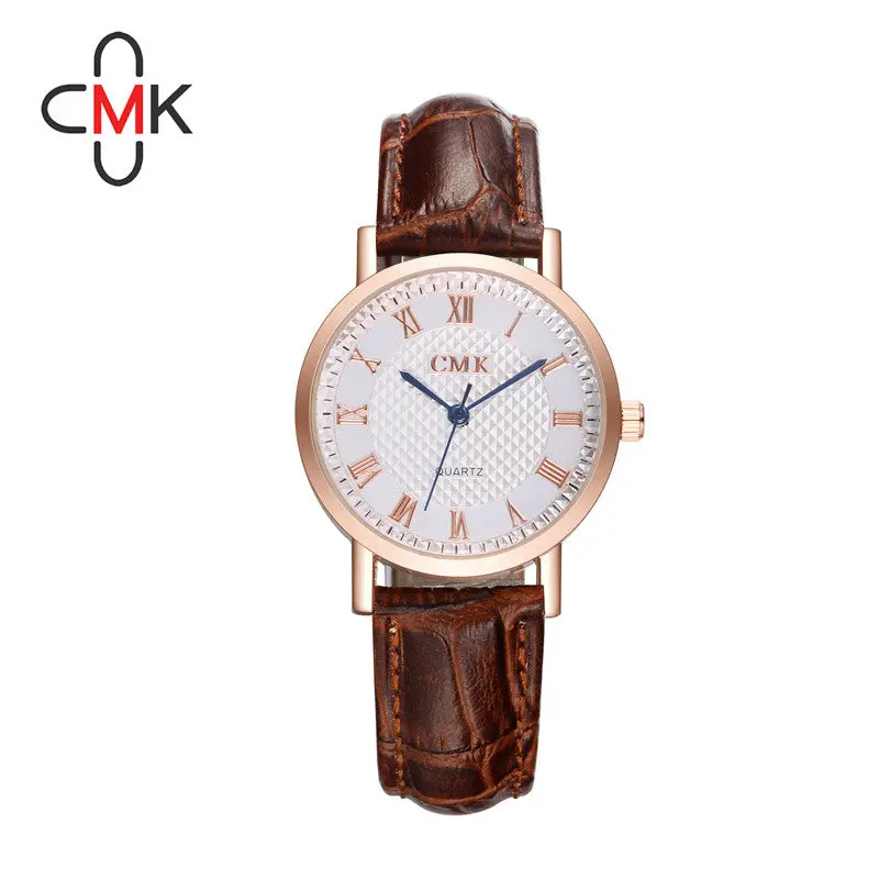 Watch Clock Leather Wristwatch Life Waterproof Analog Sport Quartz Wrist Watch White Feida 2