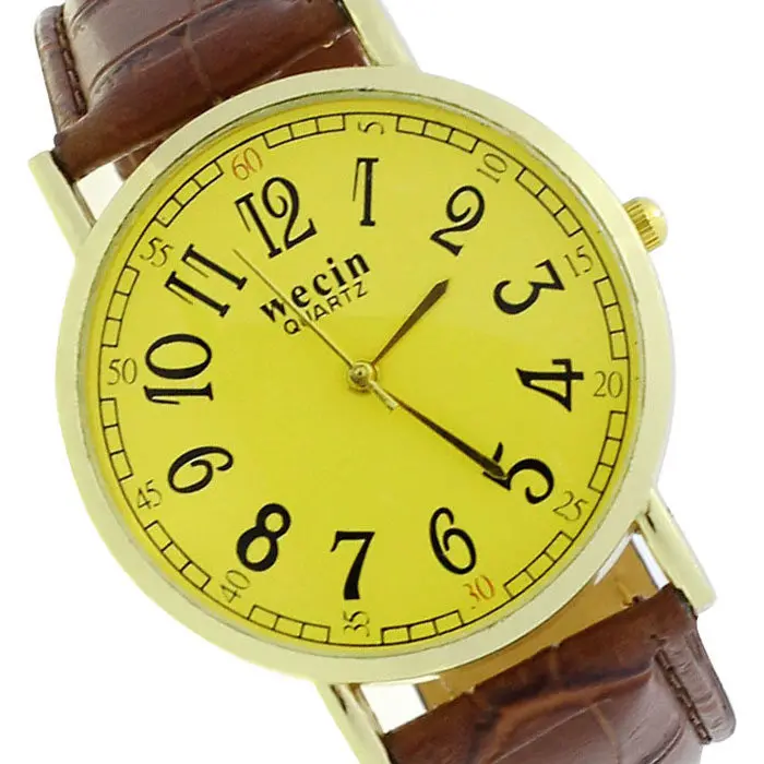 Watch Golden Luxury Gentle Men's Man Leather Band Quartz Wrist Watches Watch Feida 2