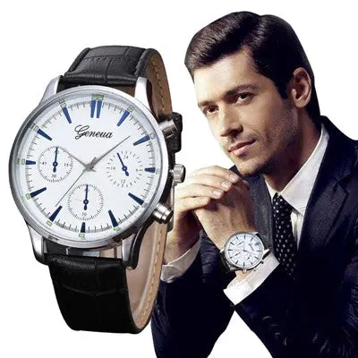 Watch Men Clock Geneva Top Luxury Military Army Retro Design Pu Leather Band Analog Quartz Watches Relogio Masculino 1