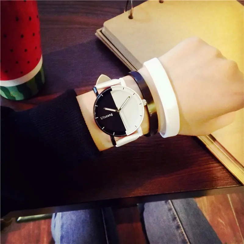 Watch Men Top Luxury Relogio Masculino Students Minimalist Black And White Retro Belt Couple Watches 2