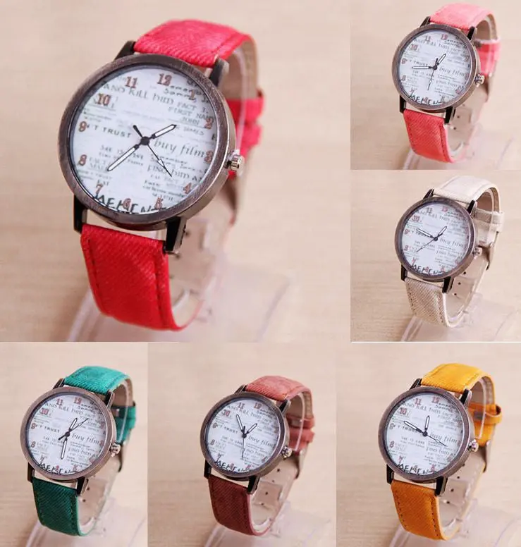 Watch Spaper Design Pu Leather Watch Women Men Quartz Hour Women Dress Wristwatch 2