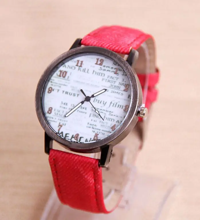 Watch Spaper Design Pu Leather Watch Women Men Quartz Hour Women Dress Wristwatch 3