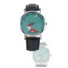 Watch Women Cartoon Fox Retro Design Dress Clock Pu Leather Band Analog Quartz Relogio Feminino 1