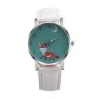 Watch Women Cartoon Fox Retro Design Dress Clock Pu Leather Band Analog Quartz Relogio Feminino 3