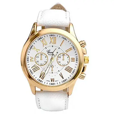 Watch Women Clock Dress Watches Geneva Roman Numerals Faux Pu Leather Elegant Analog Quartz Relogio Feminino 3