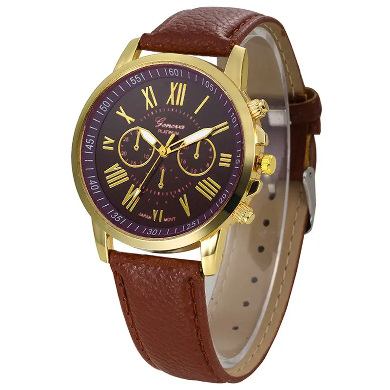 Watch Women Clock Dress Watches Geneva Roman Numerals Faux Pu Leather Elegant Analog Quartz Relogio Feminino 5