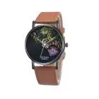Watch Women Dress Clock Retro Design Flower Pattern Pu Leather Band Analog Quartz Relogio Feminino Gift 3